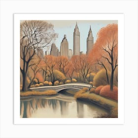 Central Park On An Autumn Day Art Print