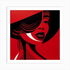 Woman In A Red Hat Art Print