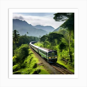 Train Landscape Transportation Mountain Travel Nature Road Railway Railroad Tree Transport (3) Art Print