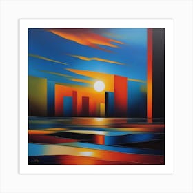 Sunset Cityscape Art Print