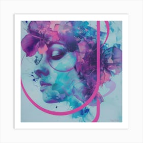 Abstract woman portrait print Art Print