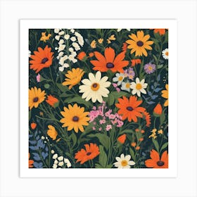 Default Floral Still Life With Wildflowers Art 0 Art Print