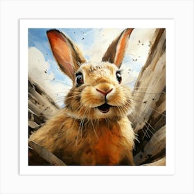 Rabbit In The Woods Art Print