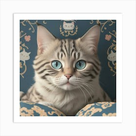 william morris Bengal Cat Art Print