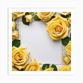 Yellow Roses Frame 6 Art Print