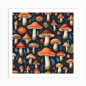 Mushrooms pattern Art Print