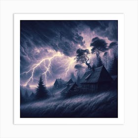 Lightning In The Sky Art Print