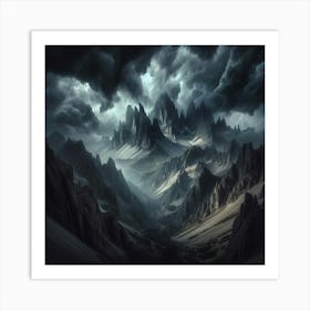 Dark Mountain Landscape 3 Art Print