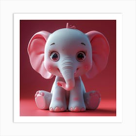 Cute Elephant Art Print