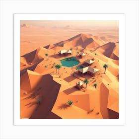 3d Desert Landscape Art Print