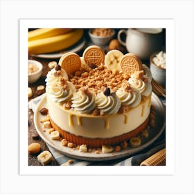 Cookie Cake With Bananas Art Print