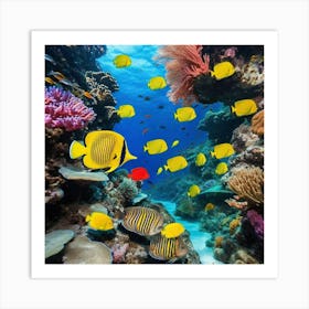 Coral Reef With Tropical Fishes Art Print