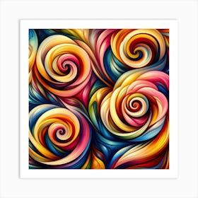 Abstract Colorful Swirls Art Print