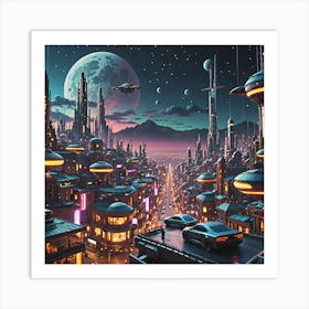 Futuristic City 1 Art Print