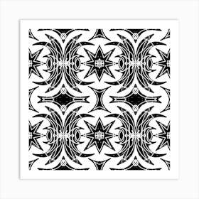 Black And White Seamless Pattern 5 Art Print