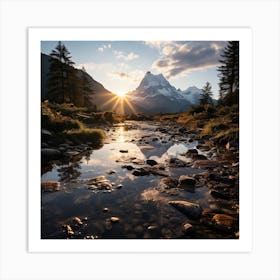 Sunrise In The Mountains Art Print