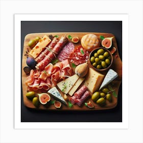 Sliced Meats And Cheeses Art Print