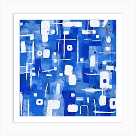 Abstract Blue Painting 1 Art Print