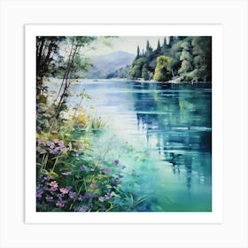 Giverny Blooms: Watercolour Symphony Art Print