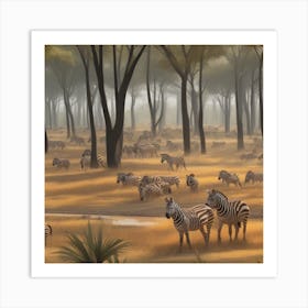 Zebras In The Wild Art Print