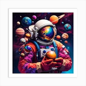 Astronaut In Space Art Print