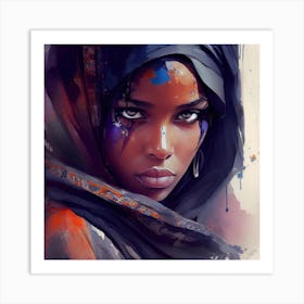 Watercolor Tuareg Woman #8 Art Print