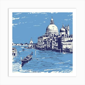 A Venice With Grand Canal Hand Drawn Sketch Illu 1720474740 3 Art Print