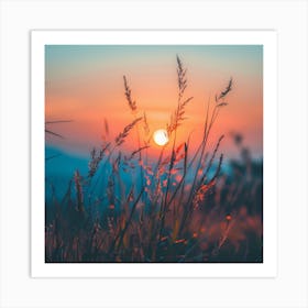 Sunset In The Mountains Art Print