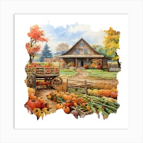 Pumpkins On The Farm Art Print