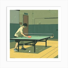 Ping Pong Player Art Print