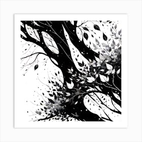 Black And White Tree 4 Art Print