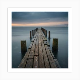 Pier At Dusk 1 Art Print