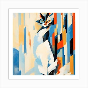 Abstract Cat Art Print