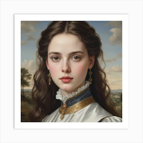 Girl With Long Hair Art Print