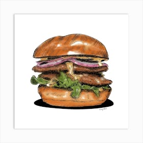 Burger Illustration Art Print