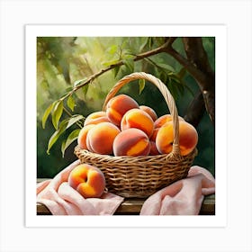 Peaches In Basket Art Print