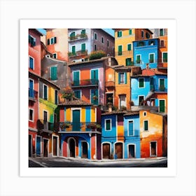 Colorful Houses In Italy Art Print