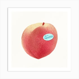 Peach Be Gentle To Yourself Square Art Print