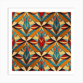 Firefly Beautiful Modern Abstract Detailed Native American Tribal Pattern And Symbols With Uniformed (18) Art Print