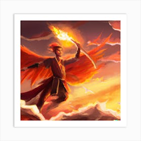 Flight of the phoenix warrior Art Print