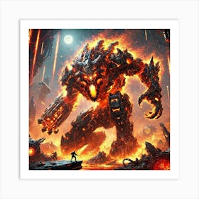 A Sci Fi Themed Scene Depicting The Fire Wolf In V Art Print