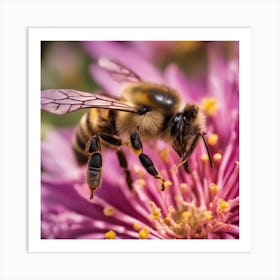 Bee On Flower 1 Art Print