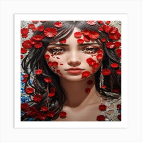 Sad mosaic Woman 1 Art Print