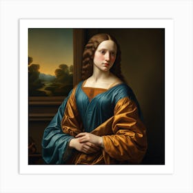 Lady In Blue Art Print