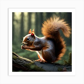 Squirrel In The Forest 336 Art Print