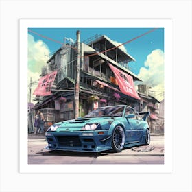 Nissan Gtr Anime 1 Art Print