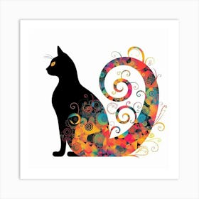 Cat With Swirls Art Print