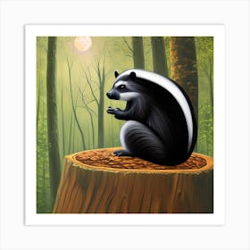 Skunk In Forest Art Print