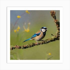 Tit on branch 1 Art Print