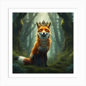 Fox In The Forest 39 Art Print